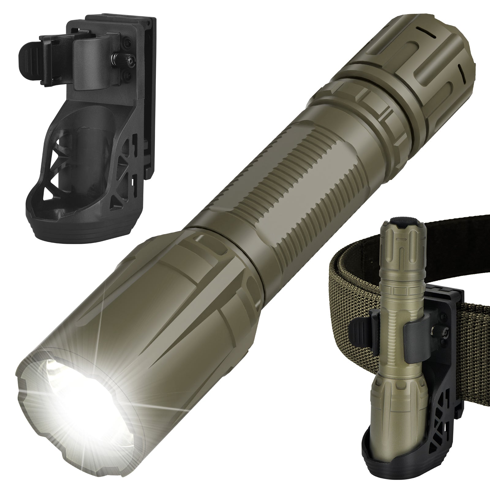 SAOPRKLER Tactical Flashlights High Lumen 2350LM Police Flashlight with Holster 690m SFT40 LED Law Enforcement -V2